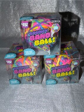 Lot Of Three RMS Bouncy Band Ball - Multicolor Rubber Band Like Bounce Ball
